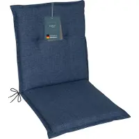 DiscountDeal24 LILENO HOME Gartenstuhl Auflagen als [1er Set - Niedriglehner] in Dunkelblau - bequeme Liegen als Sitzauflagen für Gartenmöbel - Stuhlkissen für Gartenstühle und Klappstühle