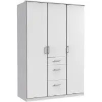 Wimex Möbel Kleiderschrank Click in Weiß - Kleiderschrank 135 cm Breite ohne Spiegel