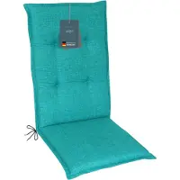 DiscountDeal24 LILENO HOME Gartenstuhl Auflagen als [1er Set - Hochlehner] in Aqua - bequeme Liegen als Sitzauflagen für Gartenmöbel - Stuhlkissen für Gartenstühle und Klappstühle