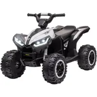 Autolock Kinder-Quad Elektrisches Kinderauto, 6 km/h, Sound- und Lichteffekte,83 cm x 53 cm x 55,5 cm,Schwarz + Weiß