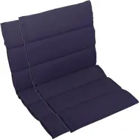 DiscountDeal24 LILENO HOME Gartenstuhl Auflagen als [2er Set - Niedriglehner] in Dunkelblau - bequeme Liegen als Sitzauflagen für Gartenmöbel - Stuhlkissen für Gartenstühle und Klappstühle