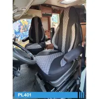 BREMER SITZBEZÜGE Maß Piloten Schonbezüge Sitzbezüge kompatibel mit Wohnmobil Camper Hymer Ducato Fahrer & Beifahrer WPL401 Schonbezug Set in Schwarz/Grau
