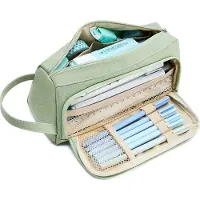 JORMFTTE Stück Federtaschen Für Studenten, Federmäppchen Große, Grün Schlampermäppchen, 2 Fach Federtaschen, Federtaschen Uni, Für Schule Büro Und Uni Praktische Aufbewahrung, für Teenager Student