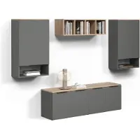 Livinity Wohnwand Piave Anthrazit 5 Teile, Model 58987