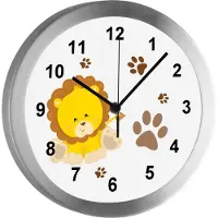 CreaDesign Funkuhr, Kinder Wanduhr, Kinderuhr, Kinderzimmer Löwe