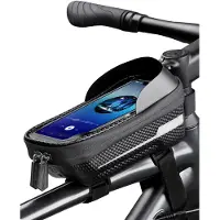 Kuny Fahrradtasche mit Hartschalengehäuse, verformt sich nie, wasserdichte Fahrrad-Telefonhalterung mit 0,25 mm empfindlichem TPU-Touchscreen