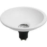 NCC-Licht LED Leuchtmittel Deep-Deco Reflektor Schwarz 8W GU10 750lm warmweiß 3000K 36° Dimmbar + Ring Weiß ES111