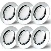 NCC-Licht 6er Set Einbaustrahler Chrom Ø75mm Lochbohrung mit LED Modul 4,8 Watt 400 Lumen CCT 3000/4000/6000K ultra flach 30mm schwenkbar