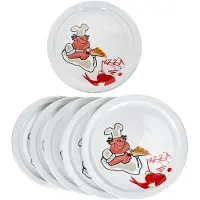 MamboCat 6er Set Alberto Pizzateller Ø30,5cm 6 Personen XL-Teller Platte groß Pizzabäcker