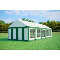Pártystany-Jiín s.r.o. Partyzelt 4x10m - PVC Premium Fireproof - Grün und Weiß