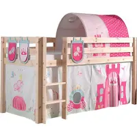 58 aufm Kessel Kinderbett Karolina 210x114x106 Massivholz Natur Textilset Princess 4
