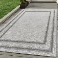 Carpettex In & Outdoor Teppich Bordüre Design Wetterfest für Terrasse Balkon Küche, Farbe:Creme, Grösse:80x150 cm
