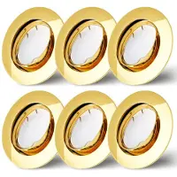 NCC-Licht 6er Set Einbaustrahler Gold Ø68mm Lochbohrung mit LED Modul 4,8 Watt 400 Lumen CCT 3000/4000/6000K ultra flach 30mm schwenkbar