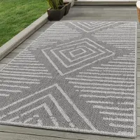 Carpettex In & Outdoor Teppich Skandinavisch Design Wetterfest für Terrasse Balkon Küche, Farbe:Grau, Grösse:140x200 cm