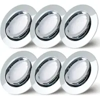 NCC-Licht 6er Set Einbaustrahler Chrom Ø68mm Lochbohrung und Bajonettverschluss mit LED Modul 4,8 Watt 400 Lumen CCT 3000/4000/6000K ultra flach 30mm schwenkbar