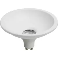 NCC-Licht LED Leuchtmittel Deep-Deco Reflektor Weiß 8W GU10 820lm warmweiß 3000K 36° + Ring Weiß ES111