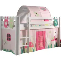 58 aufm Kessel Kinderbett Karolina 210x114x106 Massivholz Weiß Textilset Spring 4