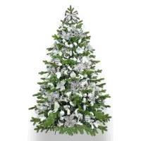LAALU Geschmückter künstlicher weihnachtsbaum mit 93 Stk Kugeln KING OF WINTER 180 cm mit Metallständer