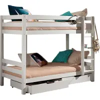 58 aufm Kessel Etagenbett Karolina 210x105x161 Hochbett Massivholz Weiß