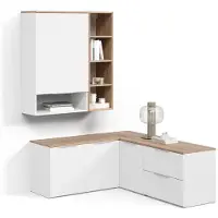 Livinity Wohnwand Piave Weiß/Sonoma 5 Teile, Model 58997