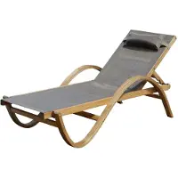 ALEOS . Sonnenliege Gartenliege Holzliege Paraiso aus Holz Lärche mit Kopfpolster bronze braun