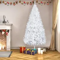 Xkiss Weihnachtsbaum mit 350 Zweigspitzen und stabilem Metallständer Künstlichen Weihnachten Tannenbaum 5 FT Weiß