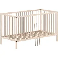 58 aufm Kessel Babybett Kara-lynn 144x76x84 Gitterbett Massivholz Buche Natur