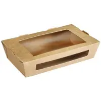 Duni Bakke 200x120x45 mm 900 ml med L?g/Vindue FSC-m?rket Karton/PLA Brun,250 stk/krt