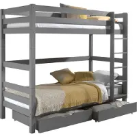 58 aufm Kessel Etagenbett Karolina 210x105x182 Hochbett Massivholz grau