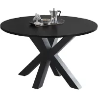 58 aufm Kessel Esstisch Rund ausziehbar Edda 8 130 x 130 x 78 Küchentisch Graphit/Schwarzstahl 13552-130