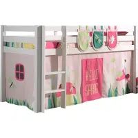 58 aufm Kessel Kinderbett Karolina 210x114x106 Massivholz Weiß Textilset Spring 3