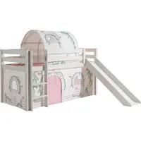 58 aufm Kessel Kinderbett mit Rutsche Karolina Massivholz Weiß Textilset Burg 2