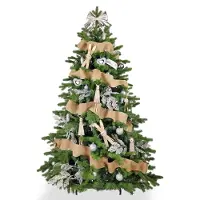LAALU Geschmückter künstlicher weihnachtsbaum mit 100 Stk Kugeln NORTHERN WINTER 210 cm mit Metallständer
