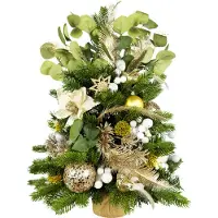 LAALU Dekorierter künstlicher Weihnachtsbaum NEGATIVE CHAMPAGNE II 60 cm mit LED-Beleuchtung IN FLOWER