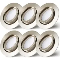 NCC-Licht 6er Set Einbaustrahler Eisen gebürstet Ø68mm Lochbohrung und Bajonettverschluss mit LED Modul 5 Watt 400 Lumen Warmweiß 2700K ultra flach 30mm schwenkbar