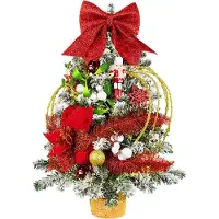 LAALU Dekorierter künstlicher Weihnachtsbaum Roter Nussknacker 60 cm mit LED-Beleuchtung IN FLOWER