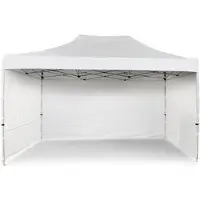 Ambitent Faltpavillon 3x4,5m Stahl Standard - 4pcs volle Seitenwände - Weiß