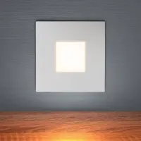 Maxkomfort GmbH 3er SET LED Treppenbeleuchtung aus Aluminium für Schalterdoseneinbau 2,5W warmweiß Eckig Stufenbeleuchtung Treppenlicht 6103S-WH