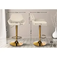 CLP Barhocker Braga Gold Kunstleder creme