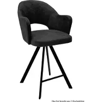 58 aufm Kessel Thekenstuhl drehbar (2er-Set) Diandra 59x104x61 Schwarz/Anthrazit