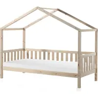 58 aufm Kessel Hausbett Kapua 210x97x170 Kinderbett Massivholz Natur