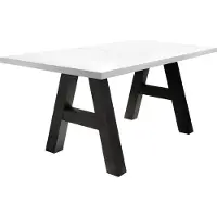58 aufm Kessel Esstisch ausziehbar Elia 7 140 x 90 x 75 Esszimmertisch Schwarzstahl/Weiß Matt Lack 13306-140