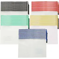 BundiGlassware 40 Stück Dokumententasche A4, Dokumentenmappe Reißverschluss Wasserdicht, 5 Farben Dokumententasche Reißverschluss a4 für Dokumente, Quittung, Papier, Schrein (34 x 24 cm)