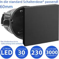 Maxkomfort GmbH Hochwertige LED Treppenbeleuchtung 2W Warmweiß Eckig 6190S-BK