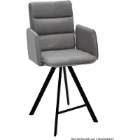 58 aufm Kessel Thekenstuhl drehbar (2er-Set) Diahann 52x109x60 Schwarz/Grau
