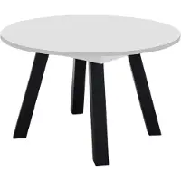 58 aufm Kessel Esstisch Rund ausziehbar Edda 3 110 x 110 x 78 Küchentisch Schwarzstahl/Weiß Matt Lack 13538-110