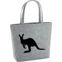 Hellweg Druckerei Huuraa Filzshopper Kangaroo Silhouette 22 Liter Grey Melange Filztasche Geschenkidee