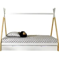 58 aufm Kessel Zeltbett Karyn 5 206x98x158 Kinderbett Massivholz Weiß/natur