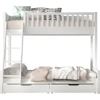 58 aufm Kessel Etagenbett Karyl 208x158x175 Familienbett Massivholz Weiß