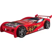 58 aufm Kessel Autobett Kally 247x111x66 Kinderbett Spielbett MDF Rot